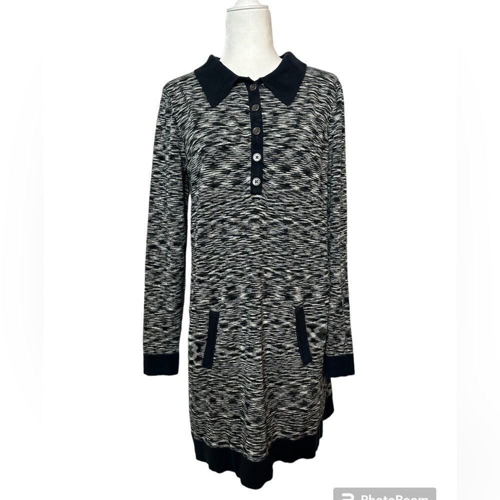 Missoni For Target Black And White Space Dye Dress Kangaroo Pocket Womens M